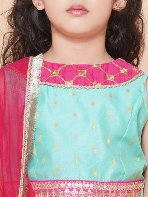 Pink Embroidered Silk Lehenga Choli Set 4