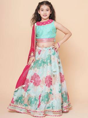Pink Embroidered Silk Lehenga Choli Set 5