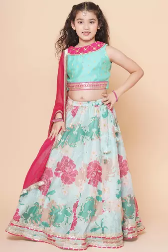 Pink Embroidered Silk Lehenga Choli Set