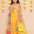 Yellow Printed Silk Lehenga Choli Set