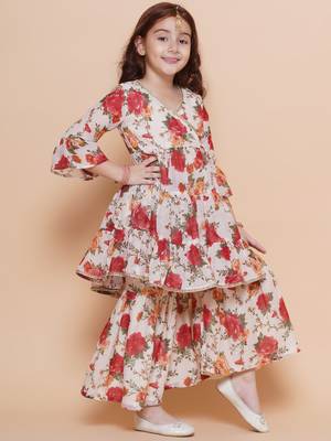 white Printed Silk Kurta Set 2