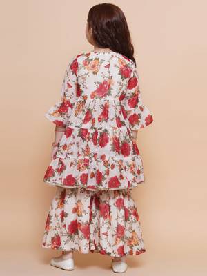 white Printed Silk Kurta Set 3