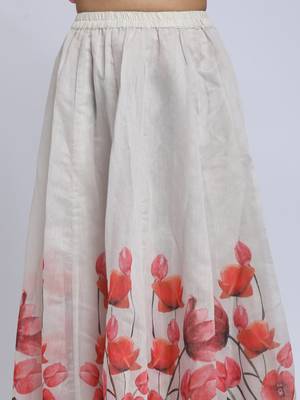 Pink Printed Silk Blend Lehenga Choli Set 6