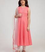 Pink Printed Pure Cotton Kurta Set