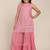 Pink Embroidered Poly Georgette Kurta Set