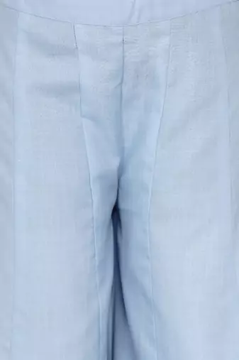 Blue Printed Cotton Blend Kurta Set