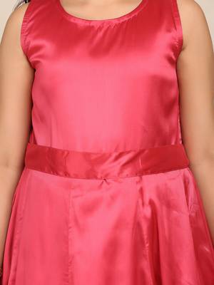 Coral Printed Poly Silk Maxi Dress 6