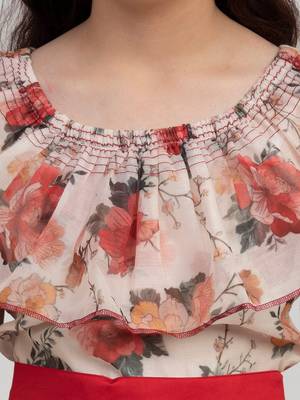 White Printed Silk Maxi Dress 5