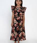 Black Printed Rayon Jumpsuit