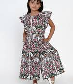 White Printed Cotton Jumpsuit