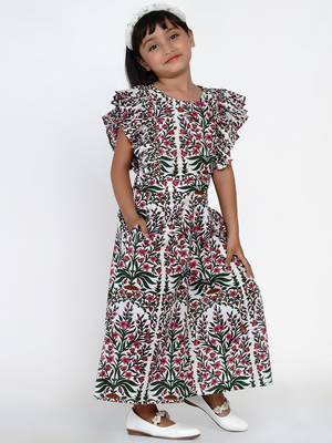 White Printed Cotton Jumpsuit 3