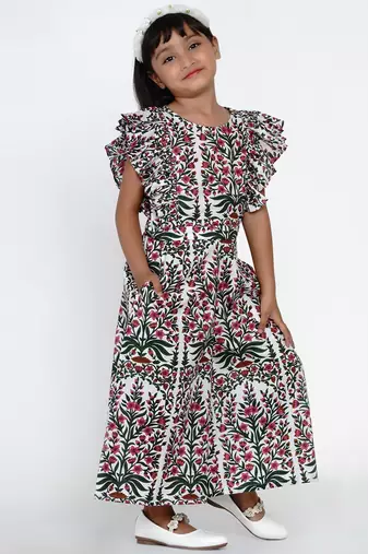 White Printed Cotton Jumpsuit