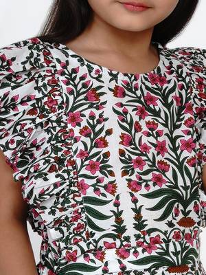 White Printed Cotton Jumpsuit 5