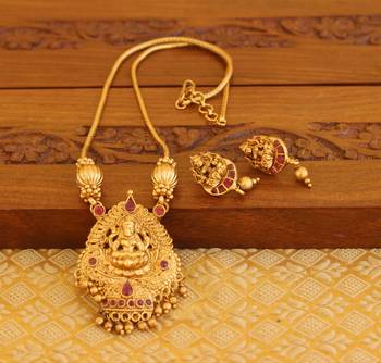 Matte finish temple necklace set 1