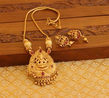Matte finish temple necklace set 2