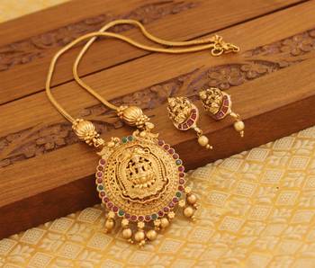 Matte finish temple necklace set 1