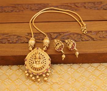 Matte finish temple necklace set 1