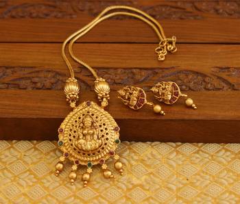 Matte finish temple necklace set 1
