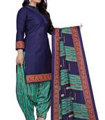 Blue printed cotton salwar