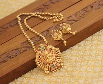 Matte finish temple necklace set 1