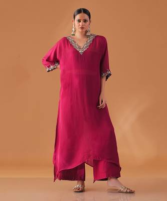 Mulberry organza kaftan kurta set 1