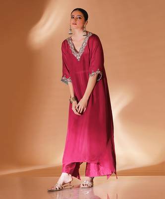 Mulberry organza kaftan kurta set 2