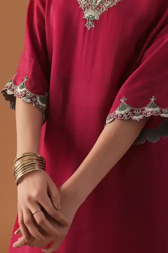 Mulberry organza kaftan kurta set