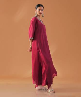 Mulberry organza kaftan kurta set 4