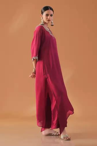 Mulberry organza kaftan kurta set