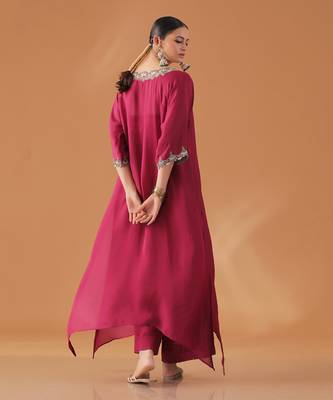 Mulberry organza kaftan kurta set 5