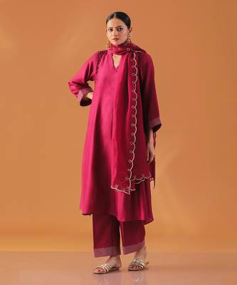 Mulberry chanderi silk kurta set 2