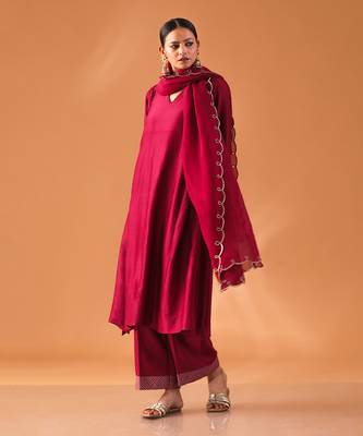 Mulberry chanderi silk kurta set 3