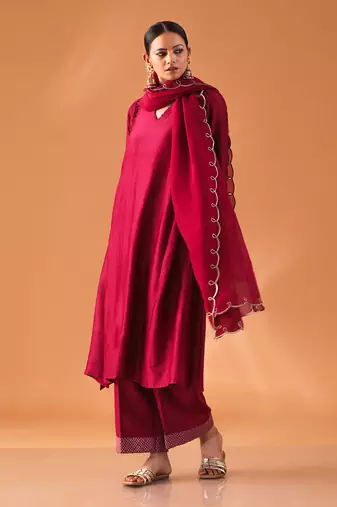 Mulberry chanderi silk kurta set