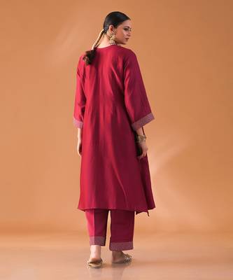 Mulberry chanderi silk kurta set 4