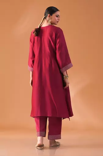 Mulberry chanderi silk kurta set