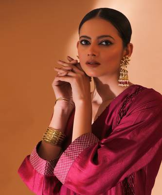 Mulberry chanderi silk kurta set 5
