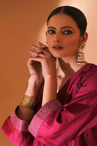 Mulberry chanderi silk kurta set