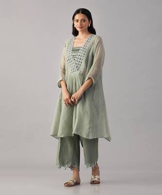 Green  organza  tunic set 2