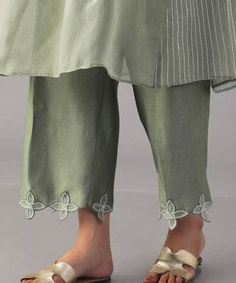 Green  organza  tunic set 4
