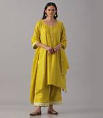 Yellow chanderi silk kurta set