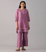 Purple applique kurta  with pant