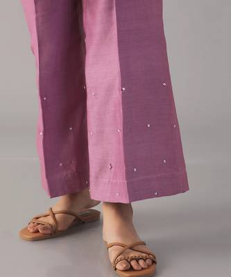 Purple applique kurta  with pant 5
