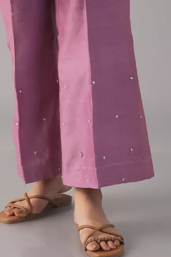 Purple applique kurta  with pant