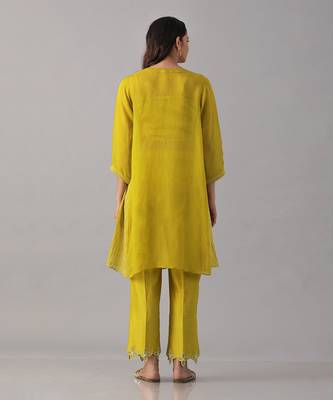 Yellow organza  tunic set 3