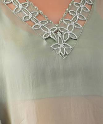 Mint hand embroidered  kurta with bustier and palazzo 4