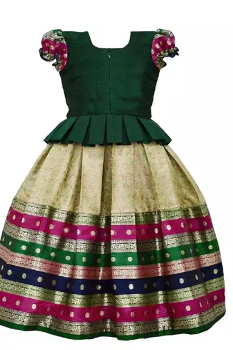 Girl's pattu pavadai readymade jacquard lehenga choli/girl's pattu lehenga choli