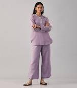 Lilac embroidered shirt  with pants