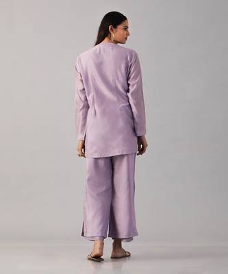 Lilac embroidered shirt  with pants 3