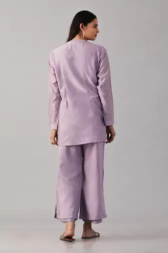 Lilac embroidered shirt  with pants