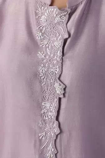 Lilac embroidered shirt  with pants